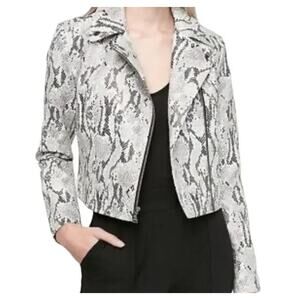 Snakeskin faux leather moto jacket size S